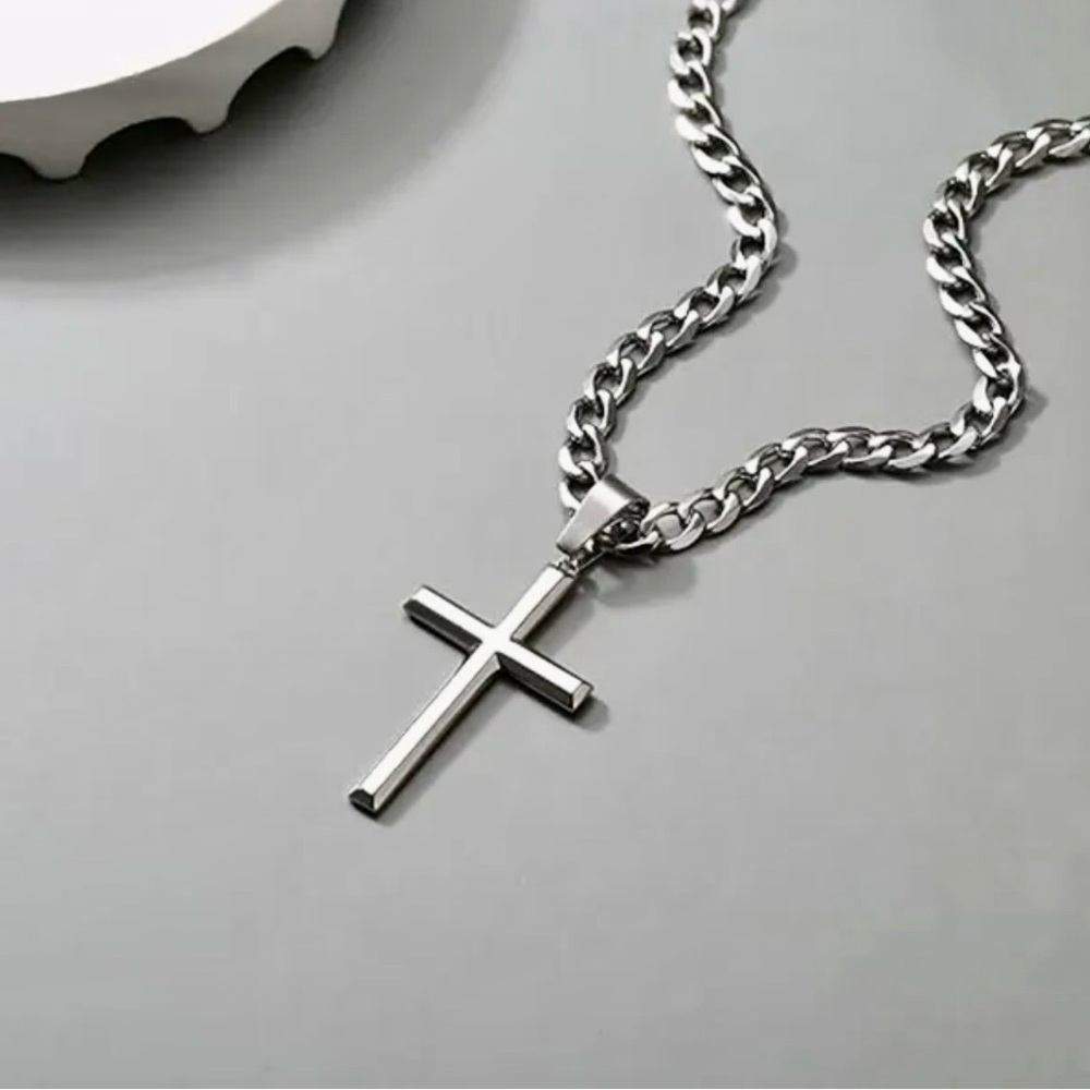 Silver Cross Pendant Necklace